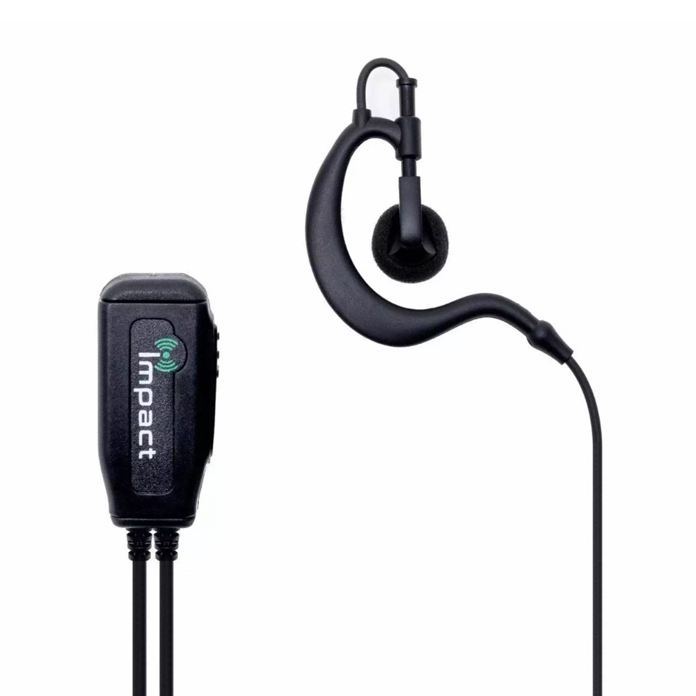 Impact M1-SIW-EHl Rubber Earhook Earpiece Mic, Motorola 2-Pin CP200